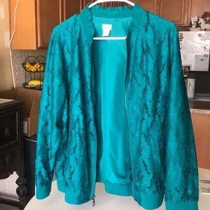 Chico’s Lace Bomber jacket Size 2/Large